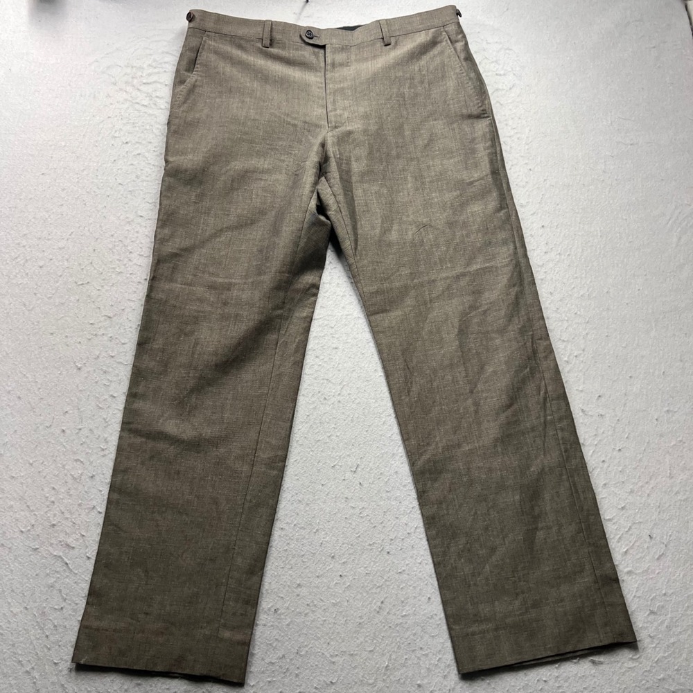Vintage Banana Republic Heritage Mens Wool Linen Blend Dress Pants Brown 34x30